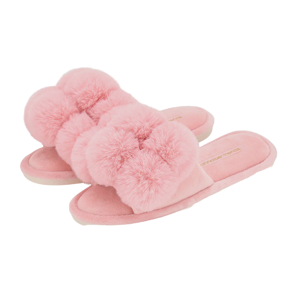 COSY LUXE Slippers Pom Pom - Pink Lemonade | Annabel Trends