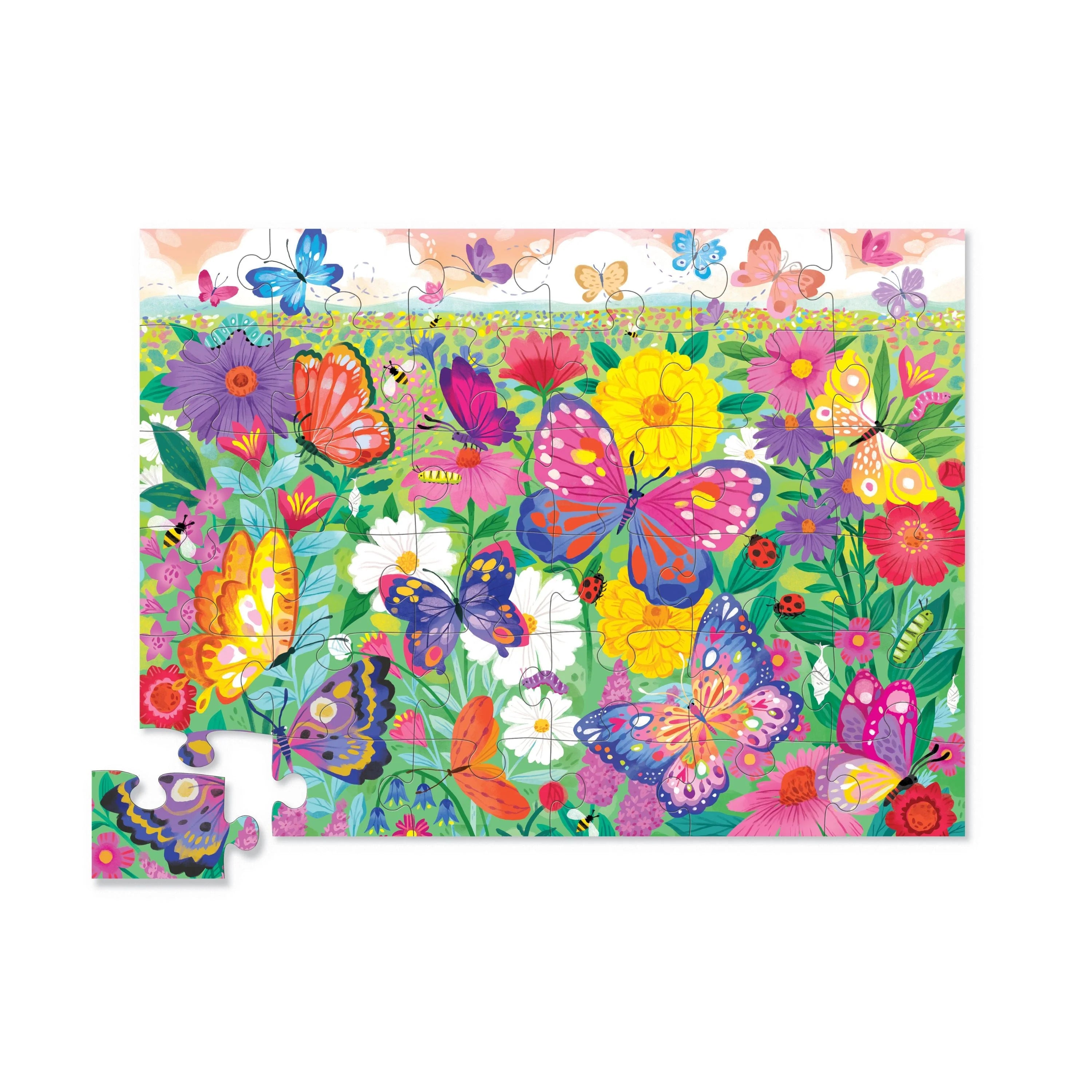 36 Piece Foil Puzzle Butterfly Garden | Crocodile Creek