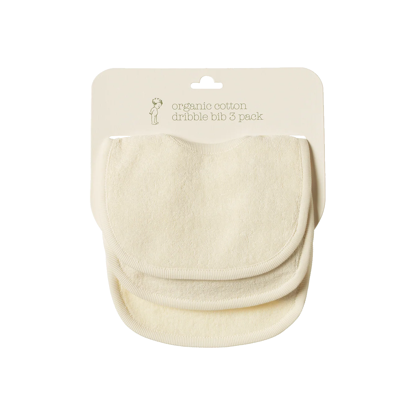 DRIBBLE BIBS 3 PACK - Natural\0-6M | Nature Baby