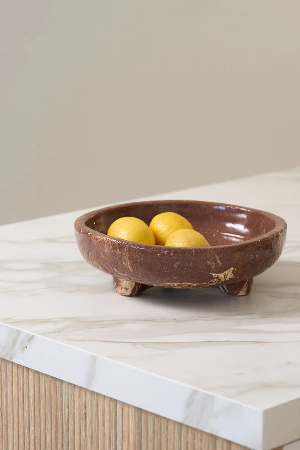 Harvenwood Footed Bowl - Large - Sand/Brown | Ned Collections