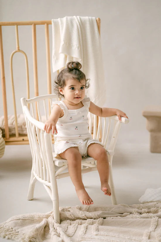 Cherry Ruffle Set | Natural | Aster & Oak