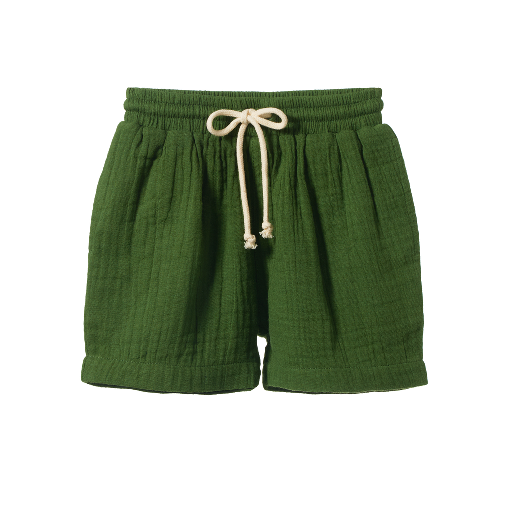 JAMES SHORTS MUSLIN - Fir Green | Nature Baby