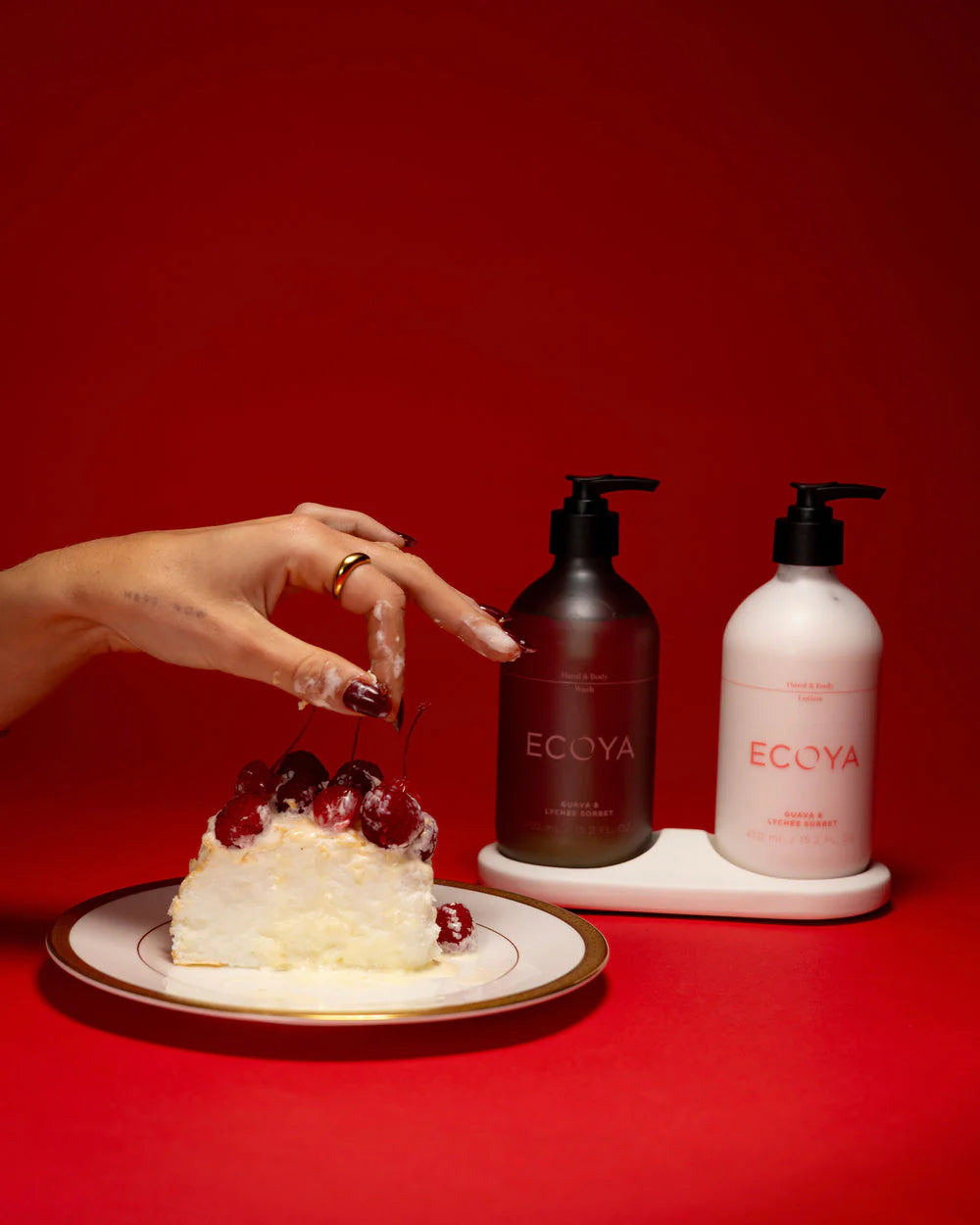 Guava & Lychee Sorbet Bathroom Gift Set Holiday Collection | Ecoya