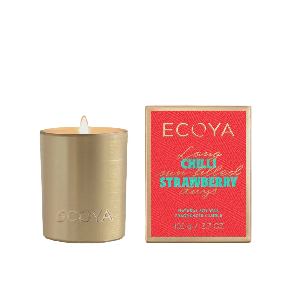 Chilli Strawberry Mini Goldie Candle Holiday Collection | Ecoya
