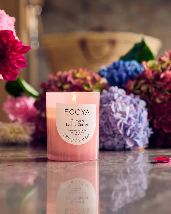 Guava & Lychee Sorbet Metro Candle | Ecoya
