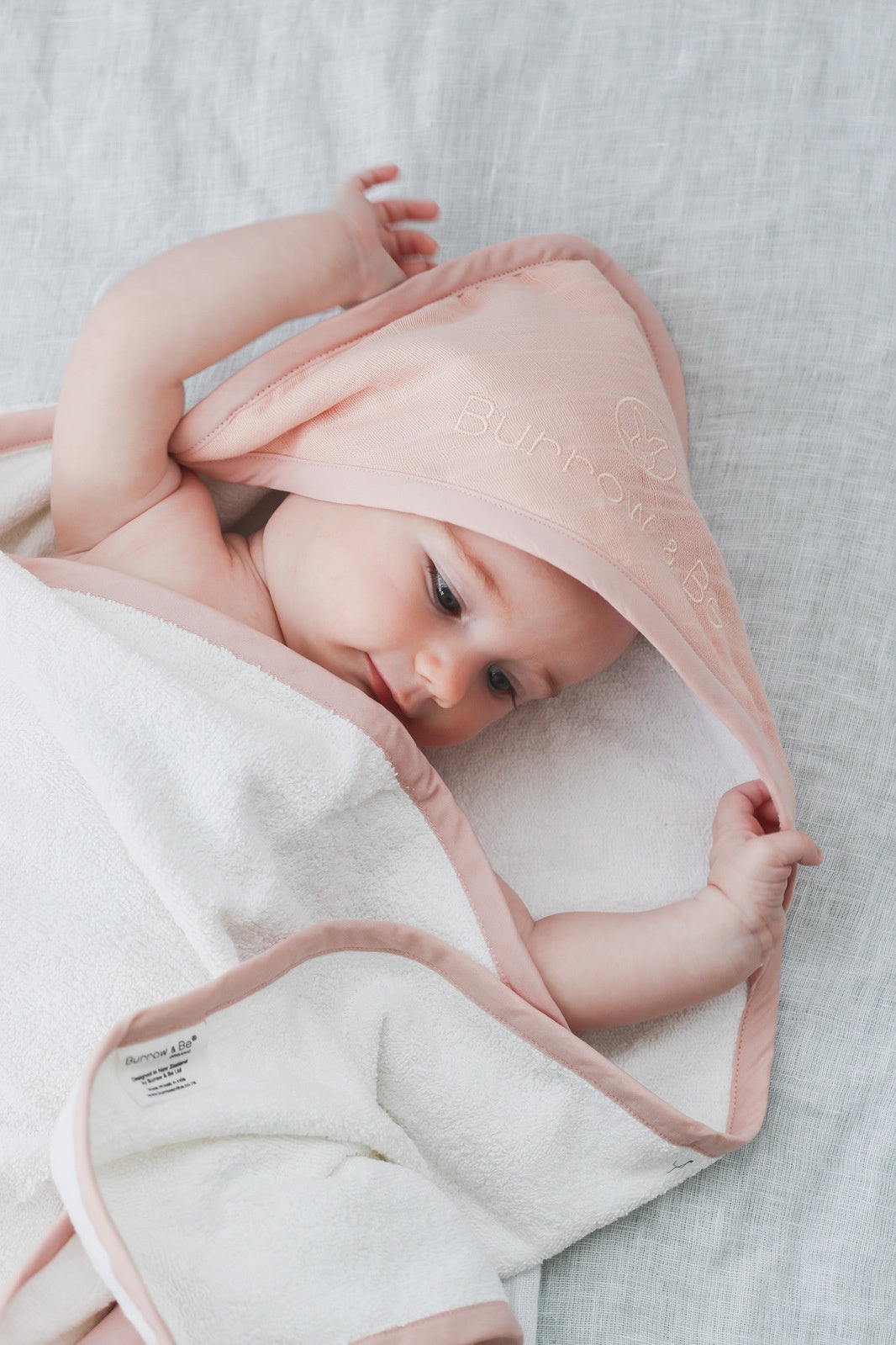 Baby Hooded Towel - Blush | Burrow & Be