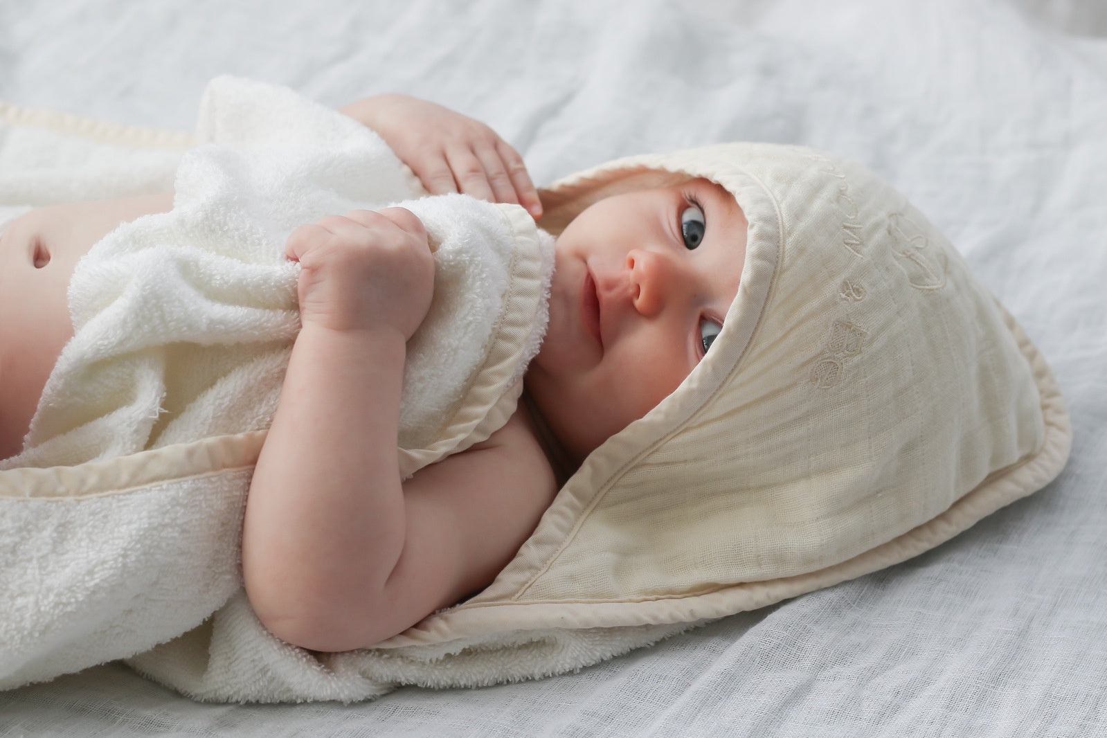 Baby Hooded Towel - Almond | Burrow & Be