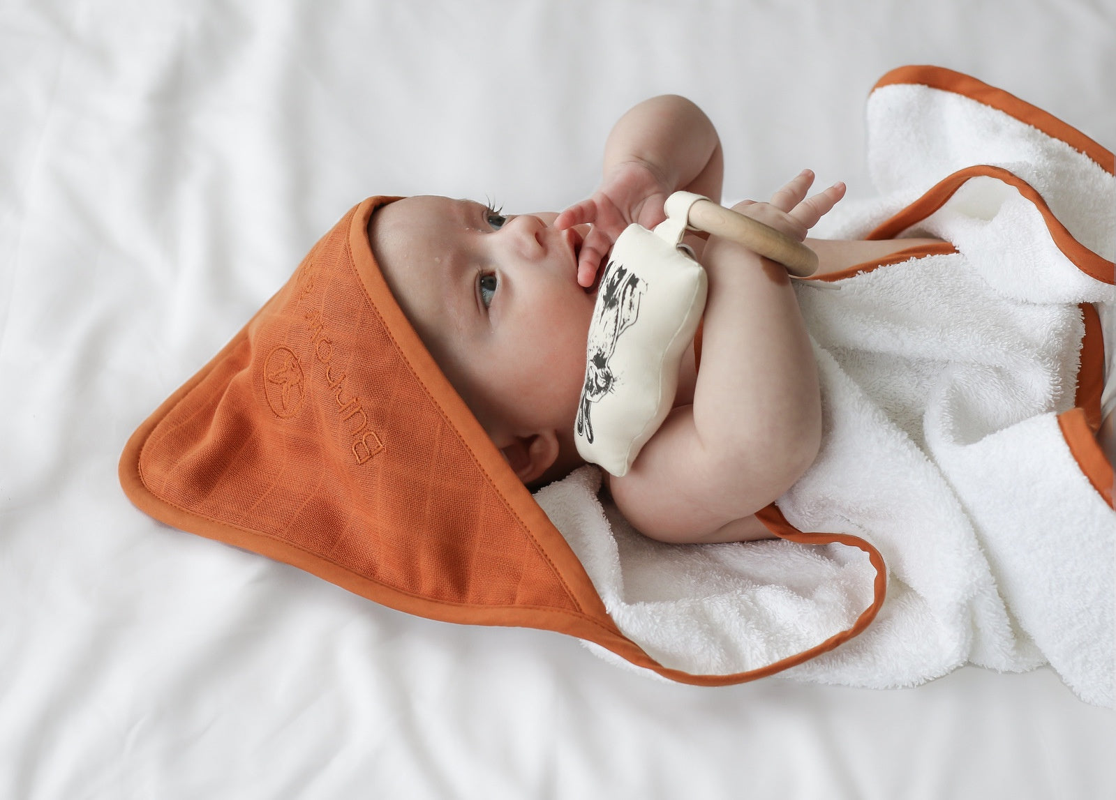 Baby Hooded Towel - Rust | Burrow & Be