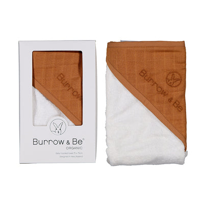 Baby Hooded Towel - Rust | Burrow & Be