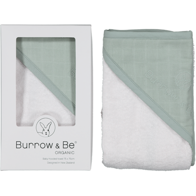 Baby hooded towel - Sage | Burrow & Be