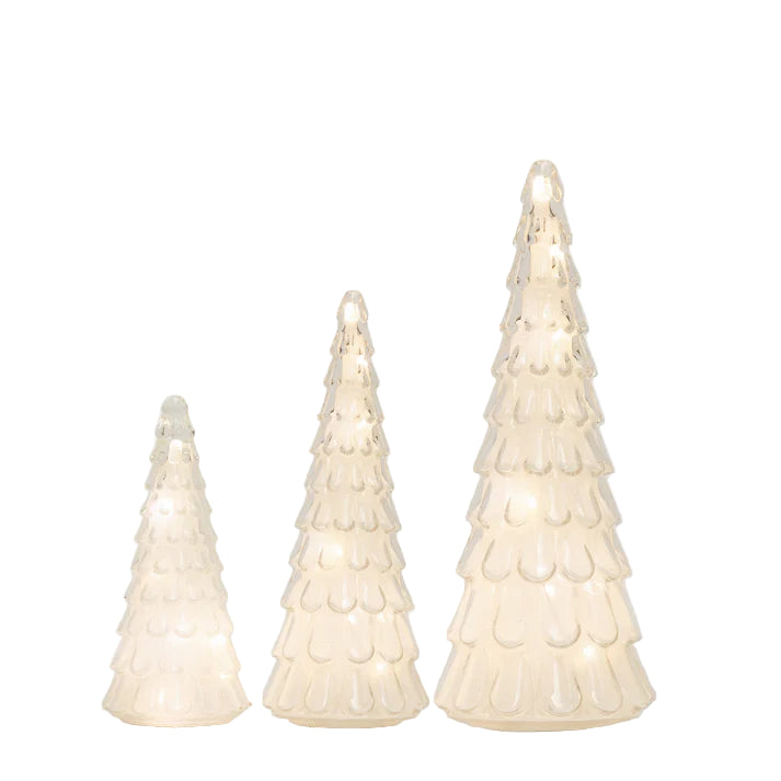 24cm White Frost Drop Glass Tree | Stellar Haus