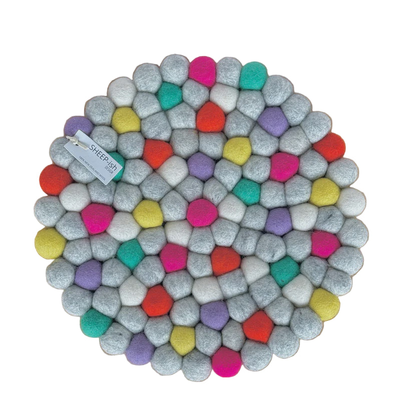 Felt Ball Pot Stand - Bright Multi | SHEEP-ish
