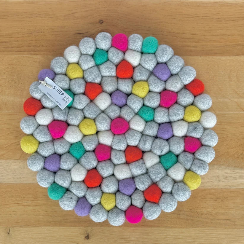 Felt Ball Pot Stand - Bright Multi | SHEEP-ish