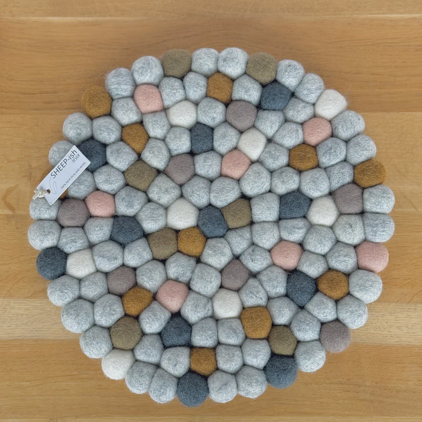 Felt Ball Pot Stand - Earthy Multi | SHEEP-ish