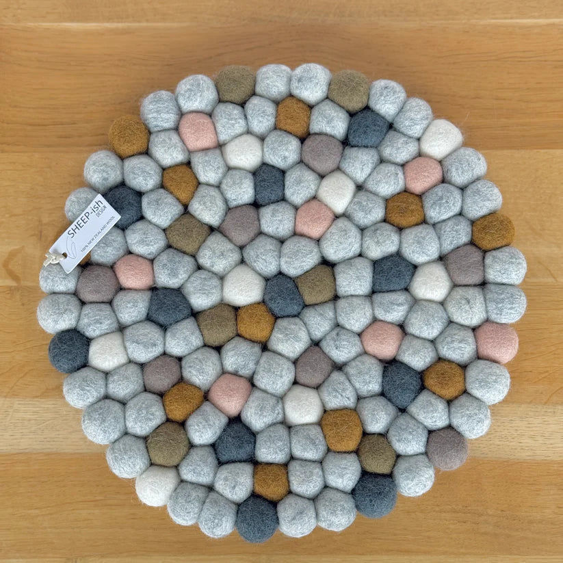 Felt Ball Pot Stand - Earthy Multi | SHEEP-ish