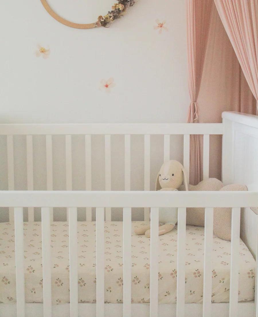 Fitted Cot Sheet - Daisy | Over The Dandelions
