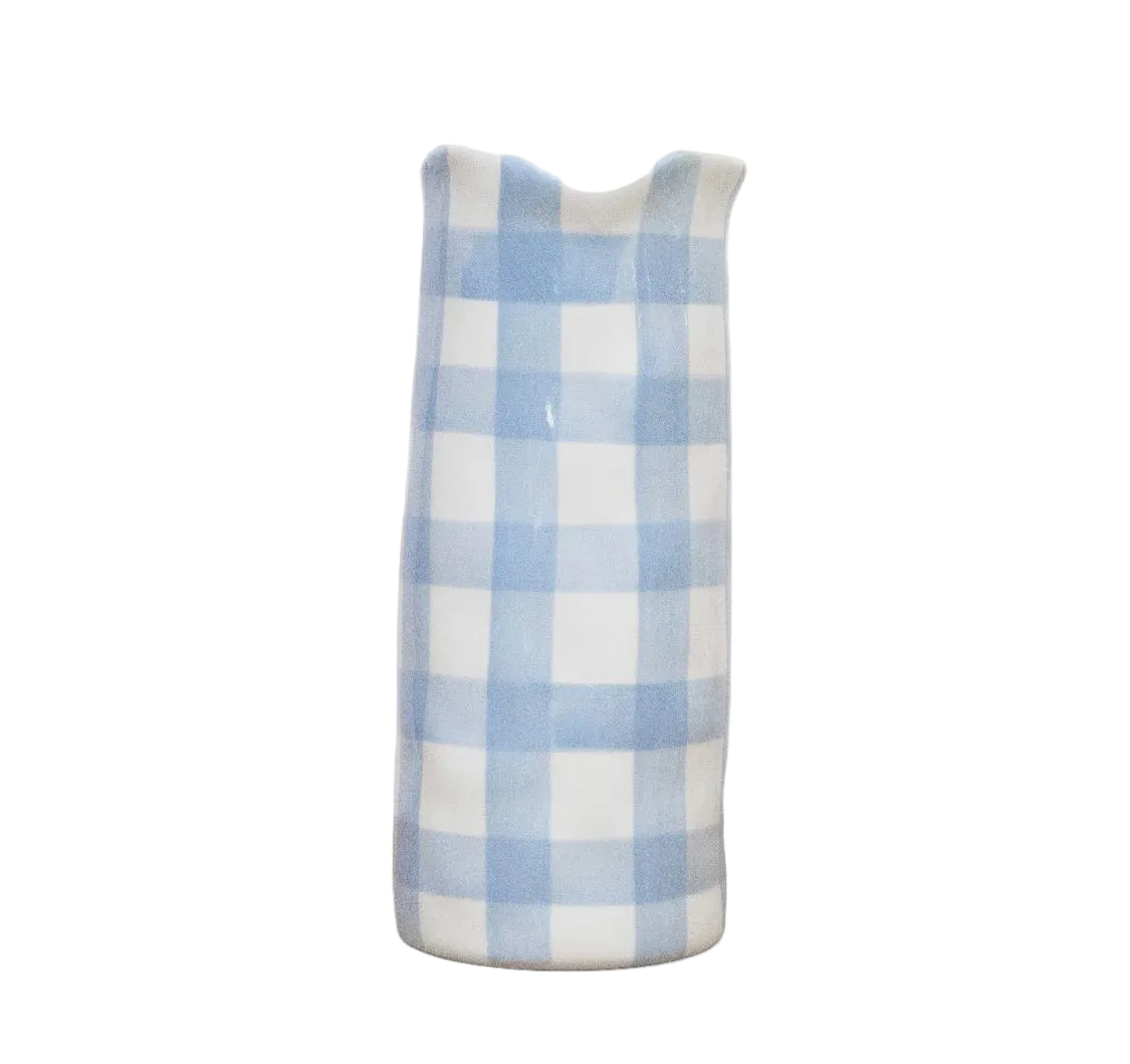 Vase - Medium - Cornflower Blue Gingham | Noss & Co