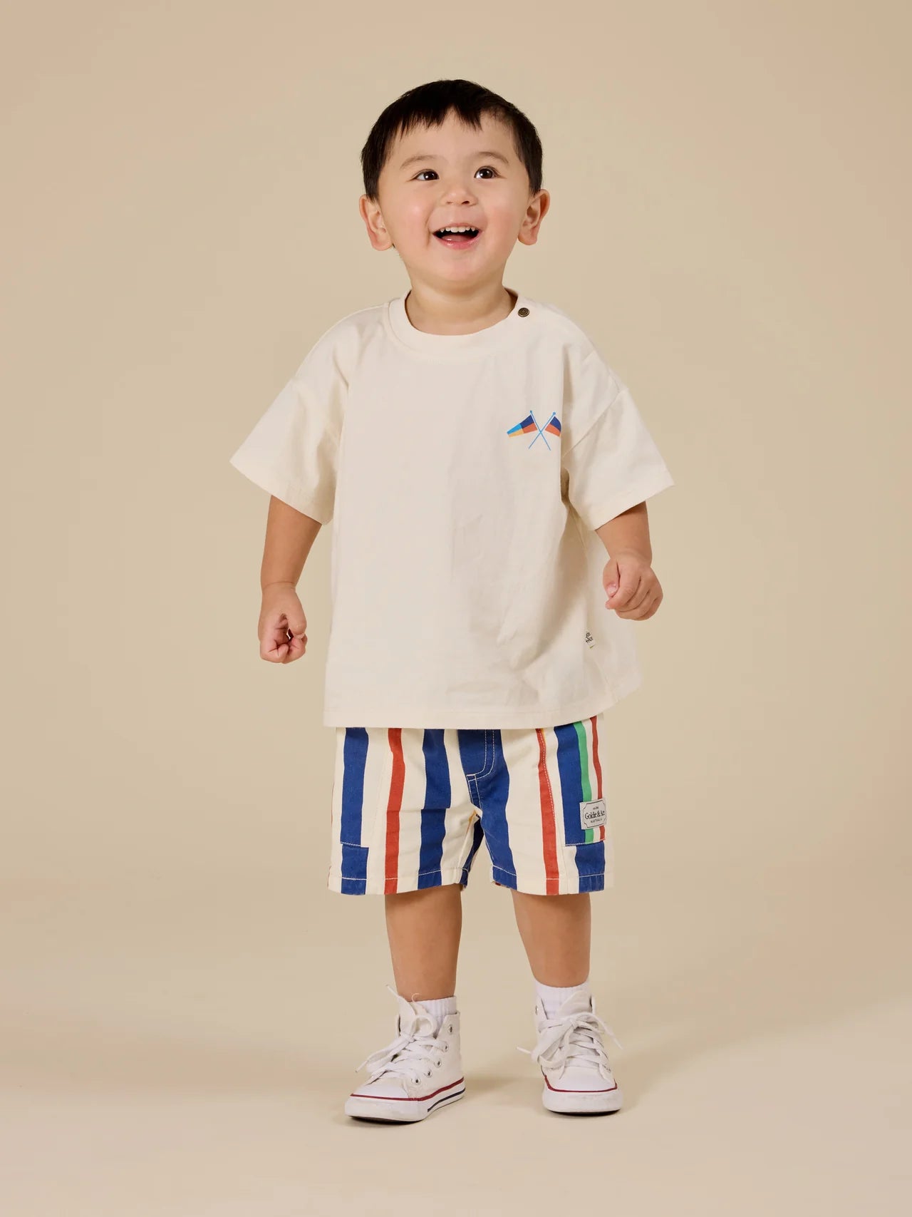 90's Bold Stripe Noah Denim Pocket Shorts | Goldie and Ace