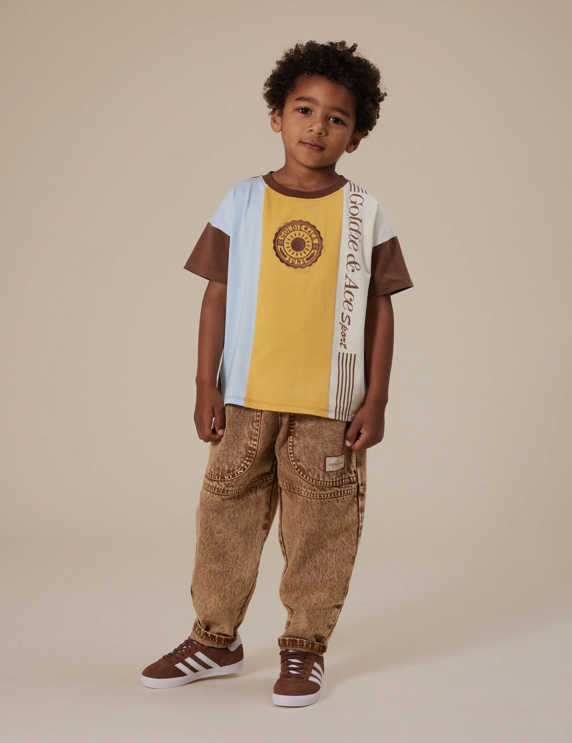 DREW DENIM POCKET PANT BROWN | Goldie + Ace