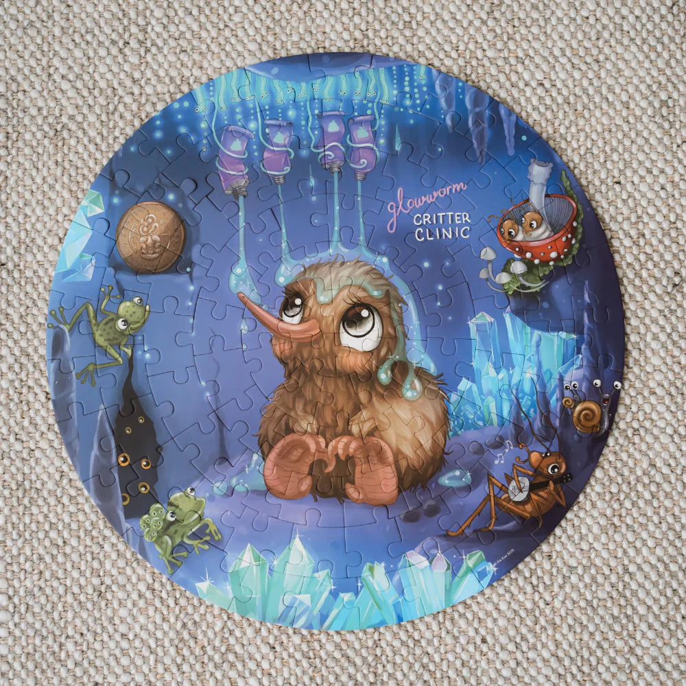 Puzzle - Glowworm Glitter Critter - Round - 100 Piece | Illustrated Publishing