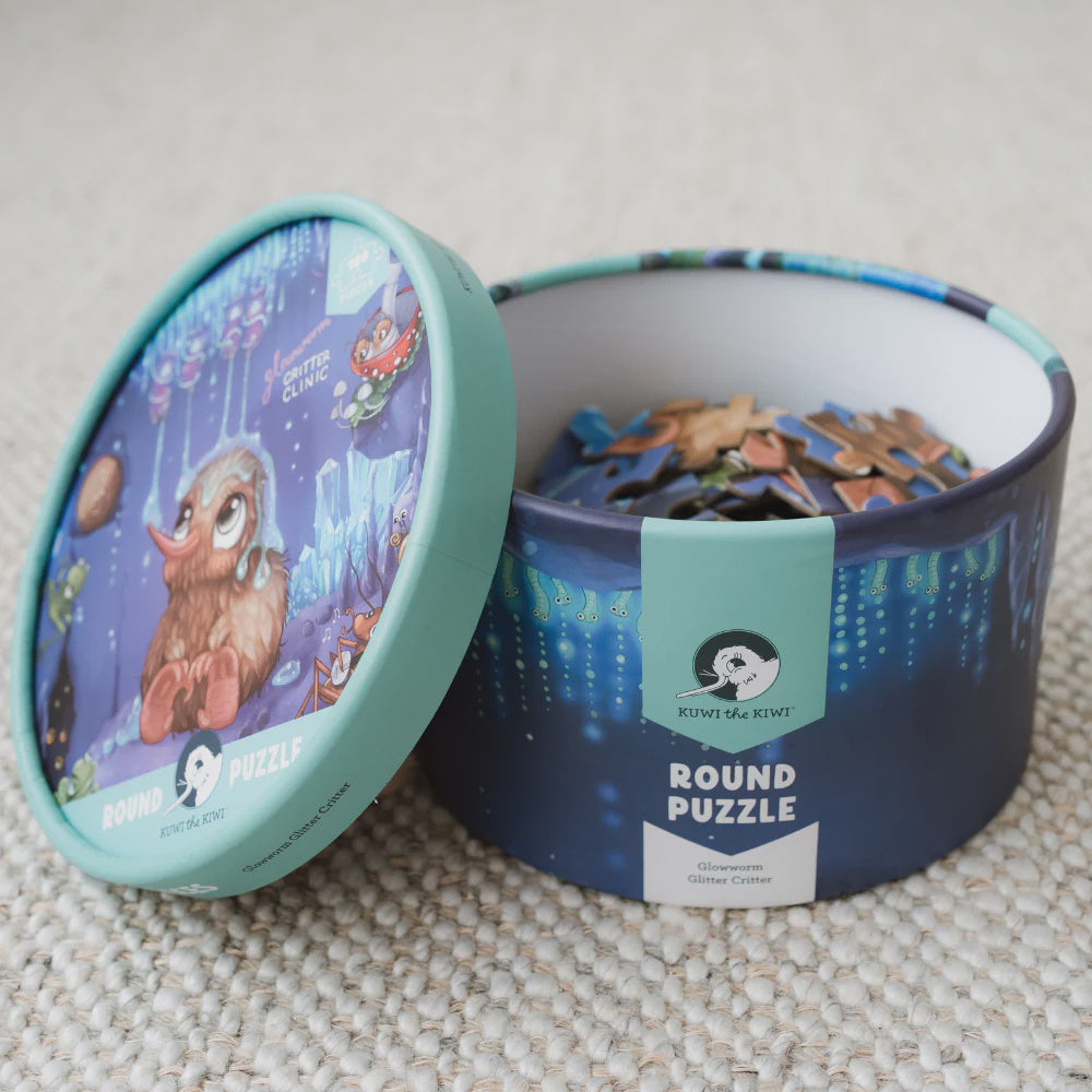 Puzzle - Glowworm Glitter Critter - Round - 100 piece | Tikitibu