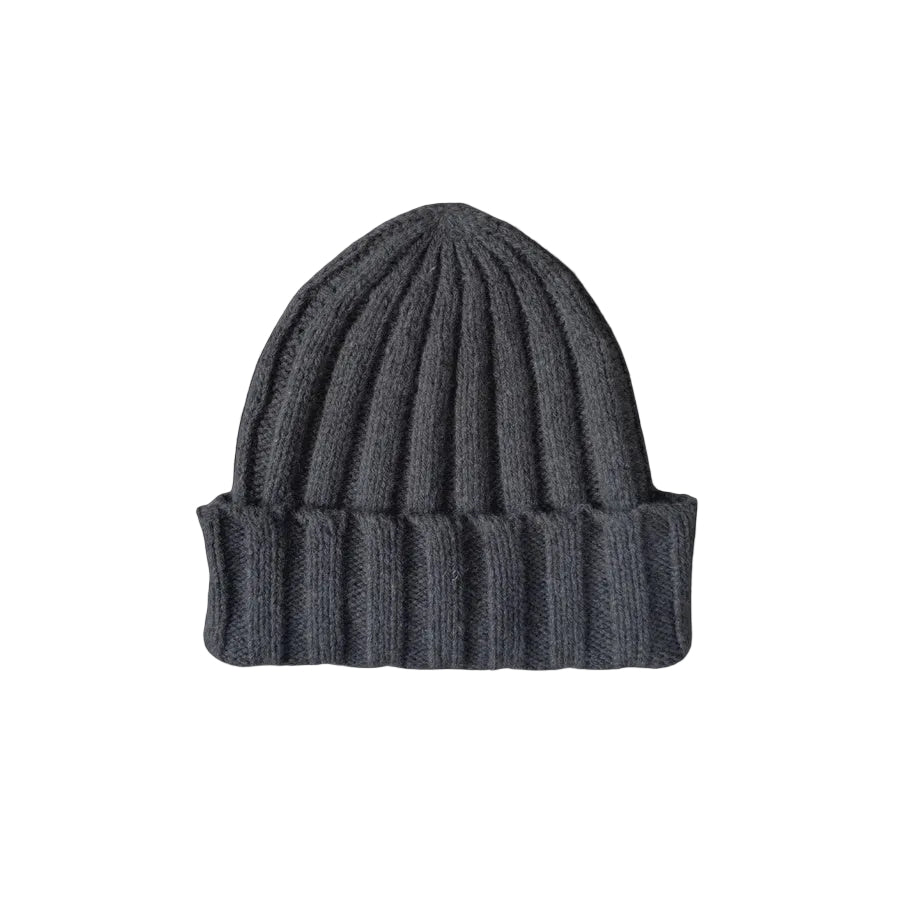 Merino Blend Rib Knit Beanie - Charcoal | Grown