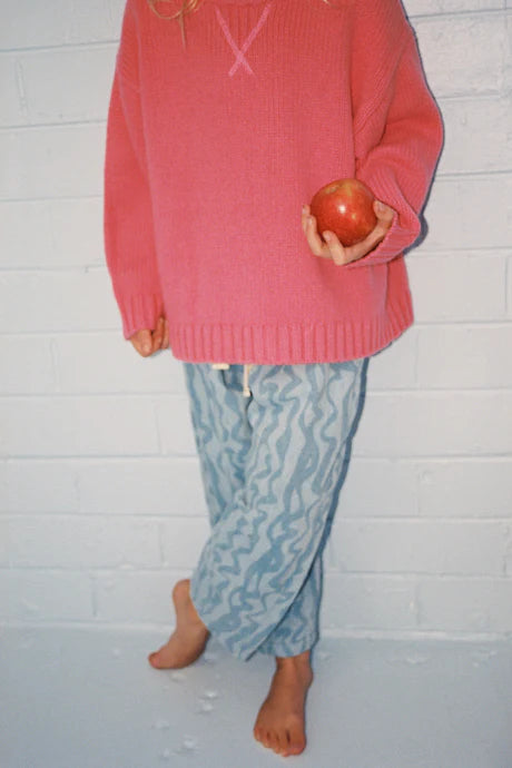 Merino Blend Knit Pullover - Raspberry | Grown