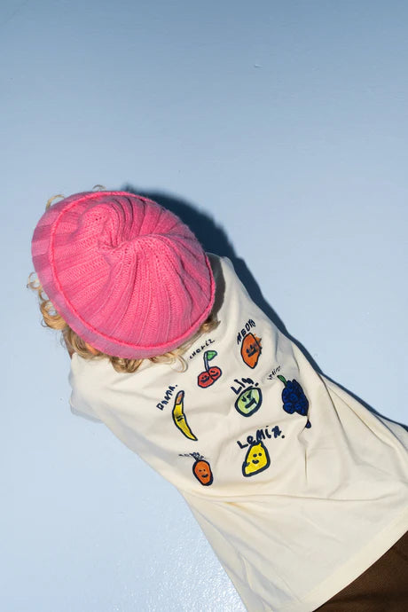 Merino Blend Rib Knit Beanie - Raspberry | Grown