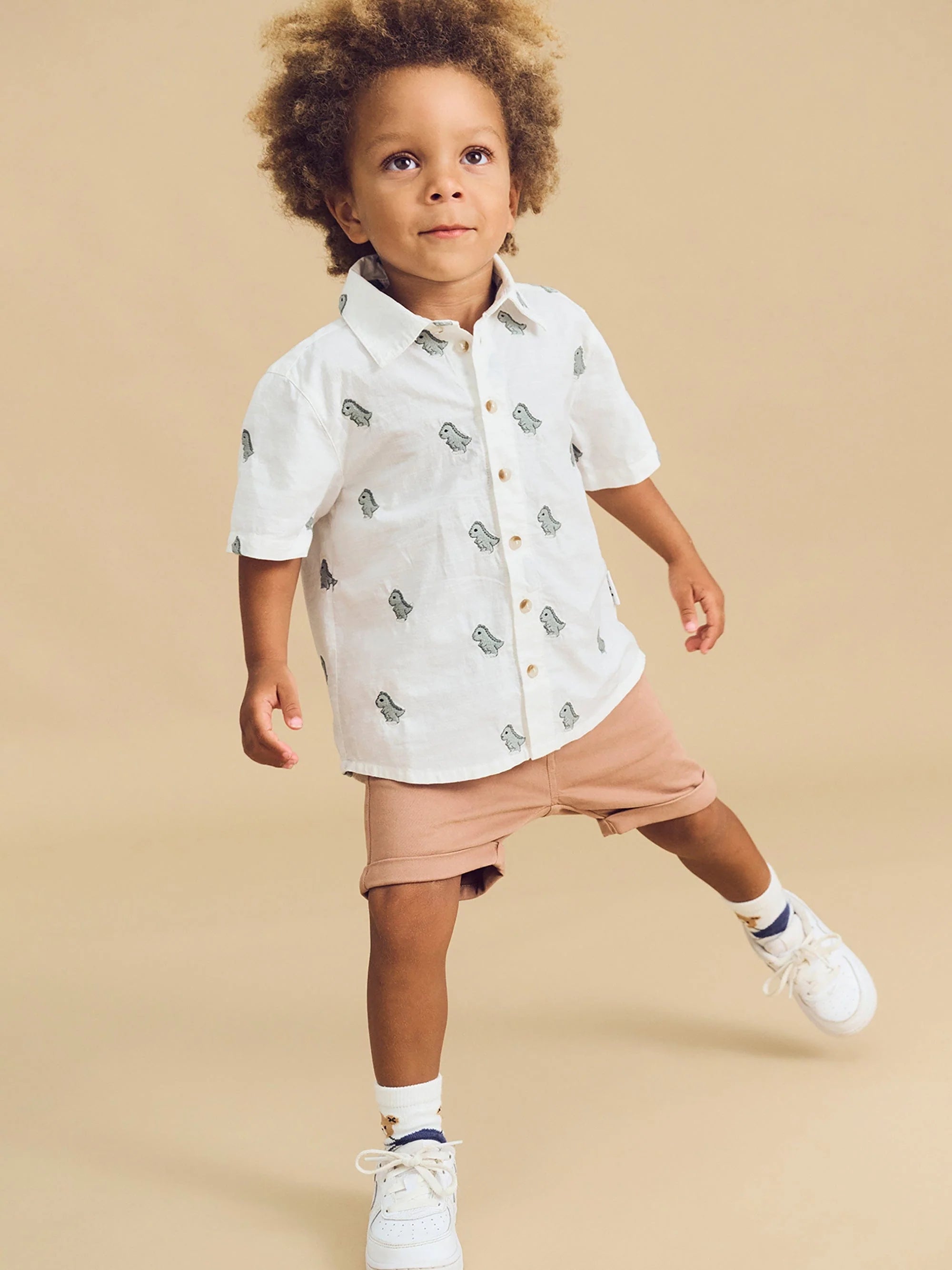 DINO EMBROIDERED SHIRT | Huxbaby