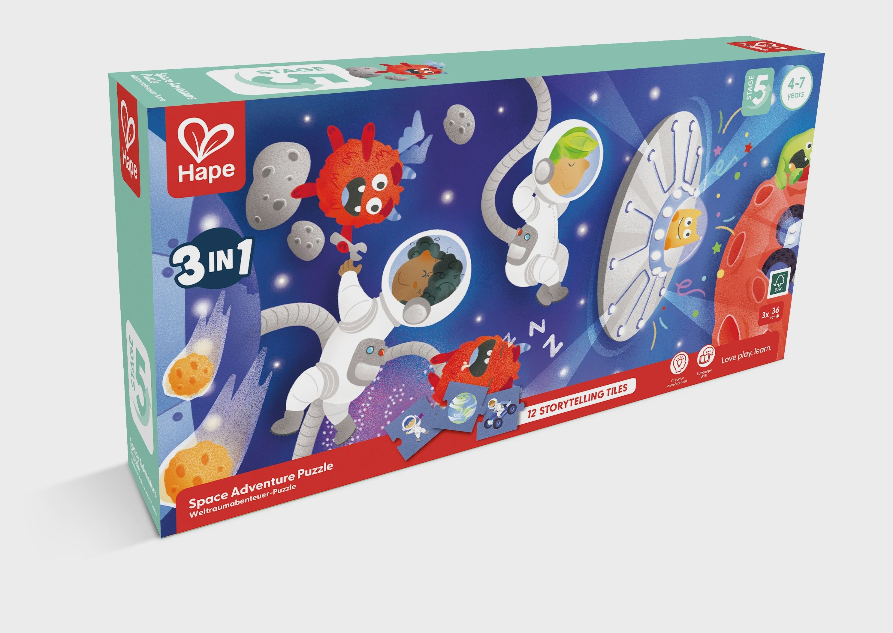 Intergalactic Puzzle and Story Telling - Space | 3-in-1 || Hape