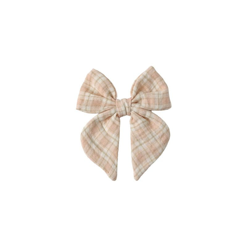 Bow - Pink Plaid - Pink | Quincy Mae