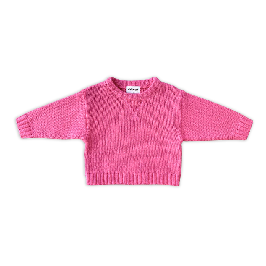 Merino Blend Knit Pullover - Raspberry | Grown