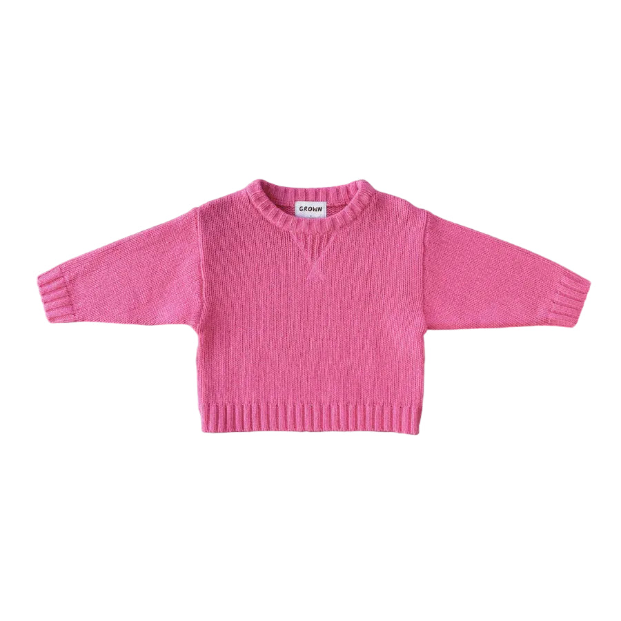 Merino Blend Knit Pullover - Raspberry | Grown