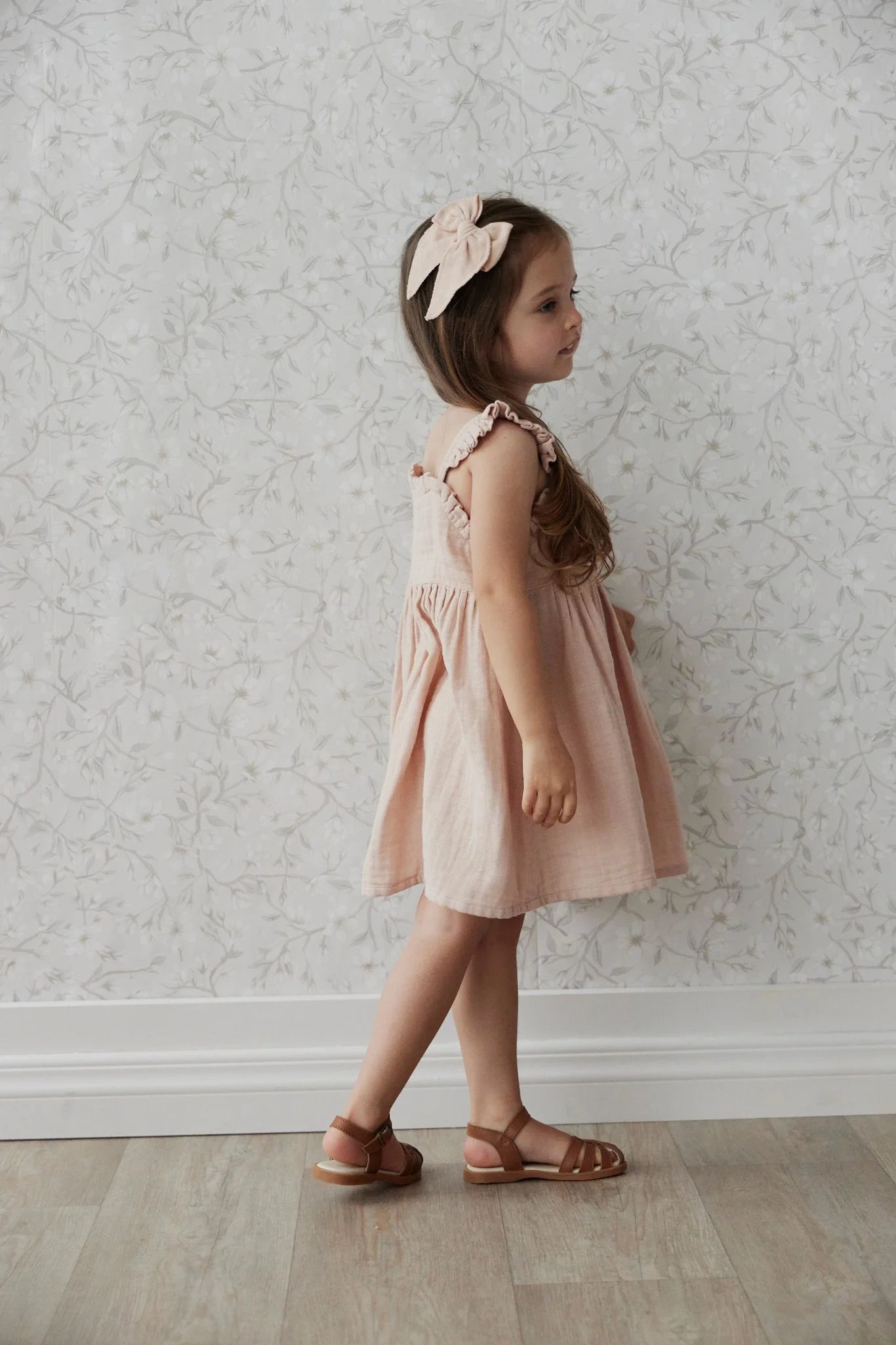 Organic Cotton Muslin Gemima Dress - Mauve Shadow Jamie Kay