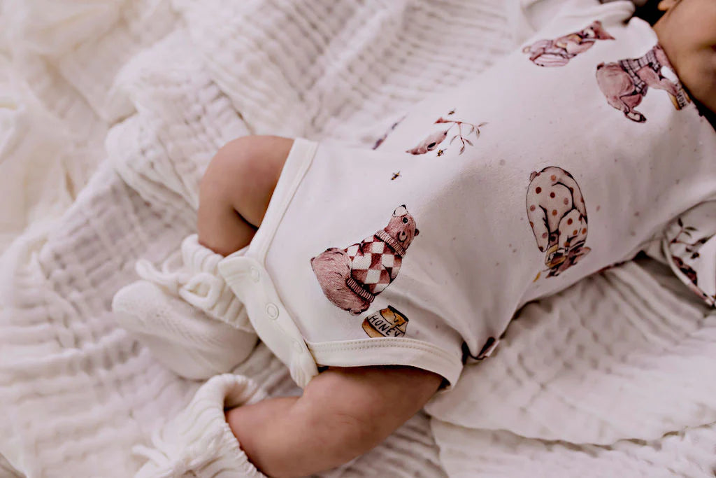 Long Sleeve Bodysuit || Honey Bears | Confetti Kidz