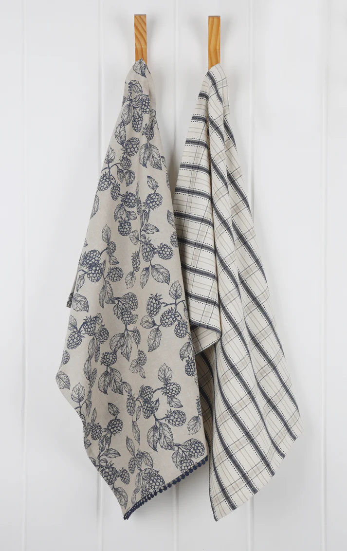 Berry Tea Towel - Blue - 2 Pack | Raine & Humble