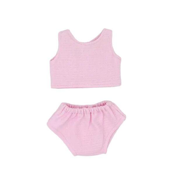Pink Waffle Knit Doll Underwear Set | MINI COLETTOS