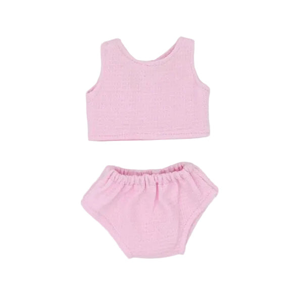 Pink Waffle Knit Doll Underwear Set | MINI COLETTOS