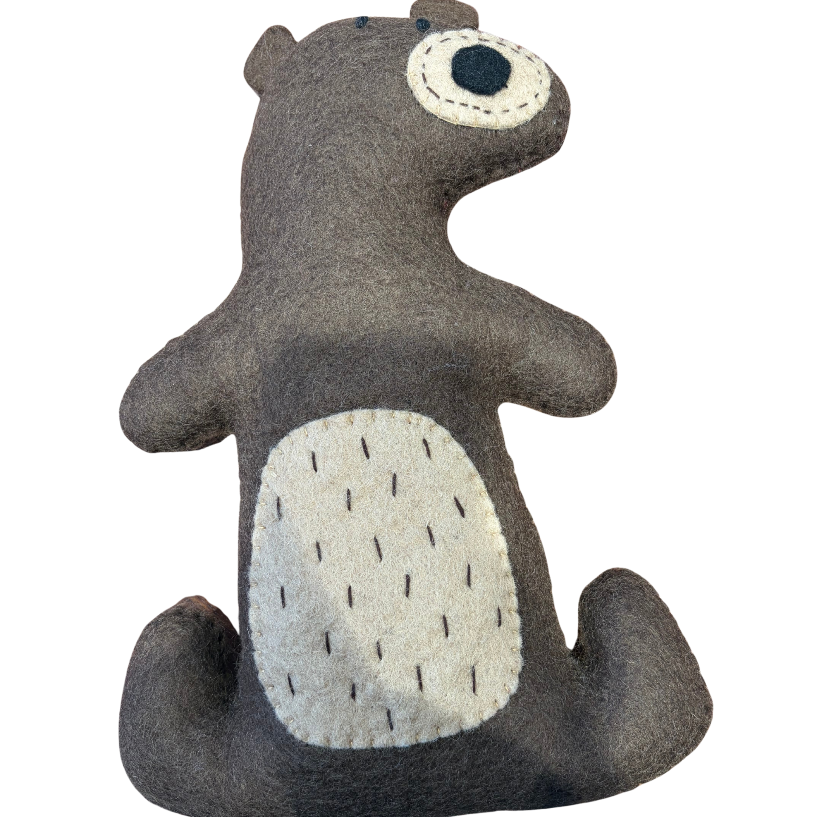 Brown Bear Wool Felt Cushion Pashom