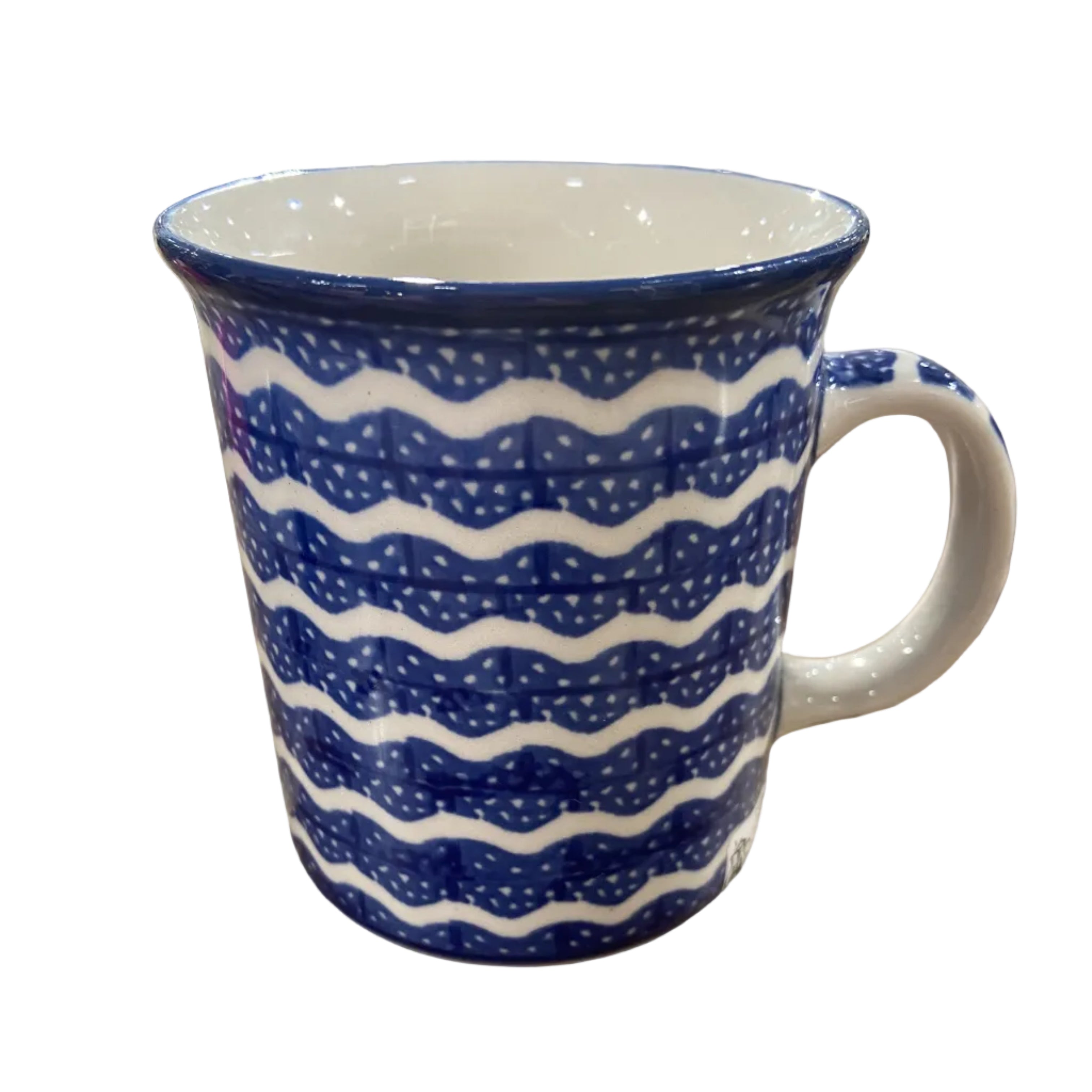 Mug - Straight Sides - Waves | Polish Ceramics