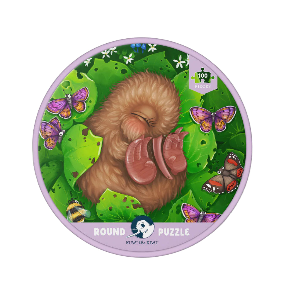 Puzzle - Kiwi Chick Nap - Round - 100 piece | Illustrated Publishing
