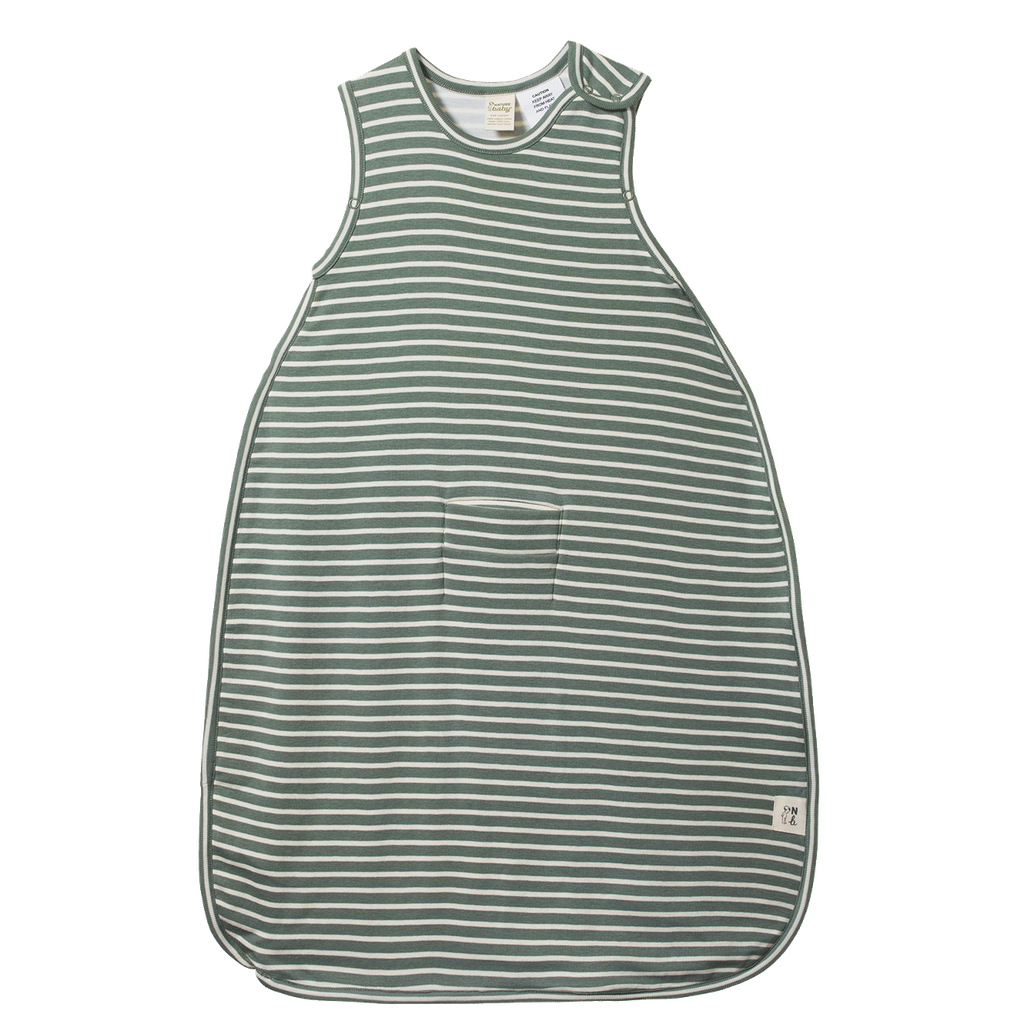 ORGANIC COTTON & MERINO SLEEPING BAG - Nettle Twin Stripe 3-24M | Nature Baby