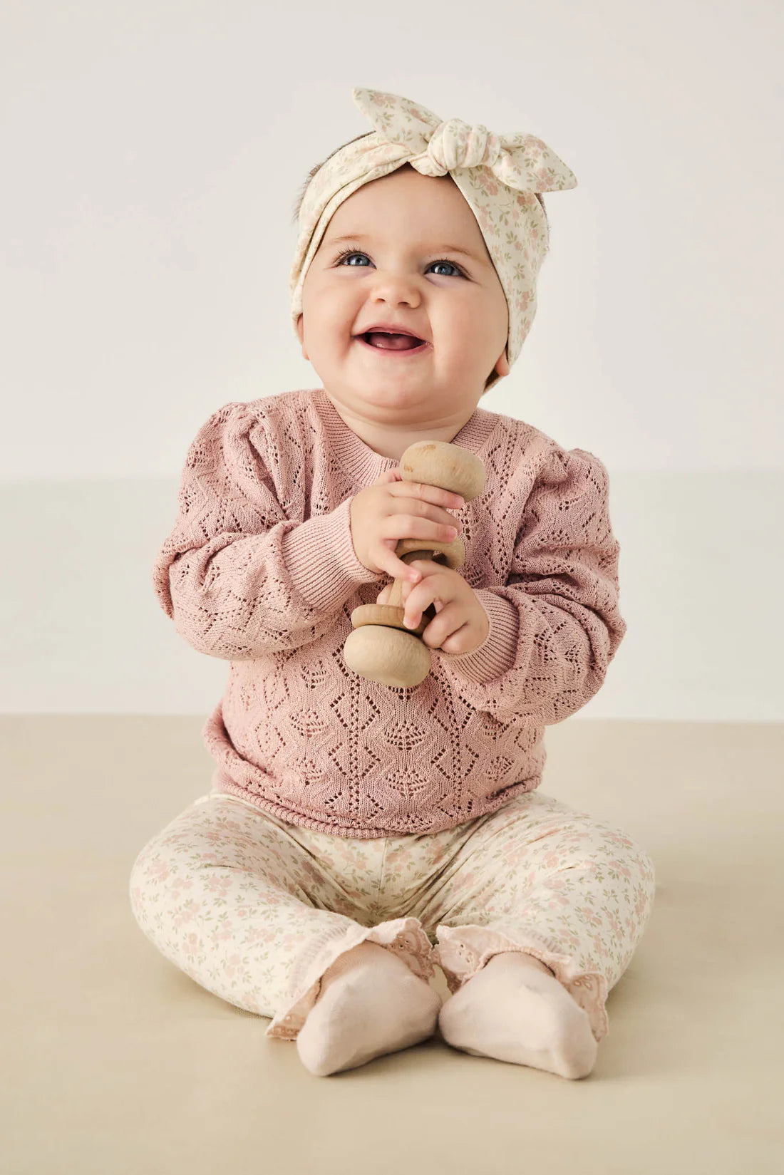 Organic Cotton Everyday Legging - Rosalie Floral Mauve | Jamie Kay