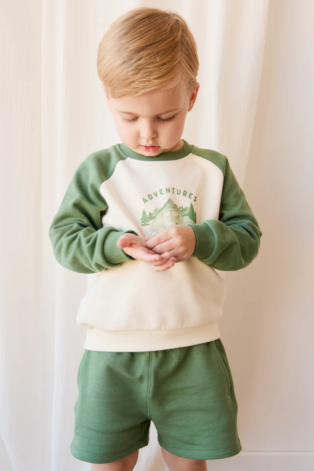 Organic Cotton Jalen Short - Snow Pea | Jamie Kay