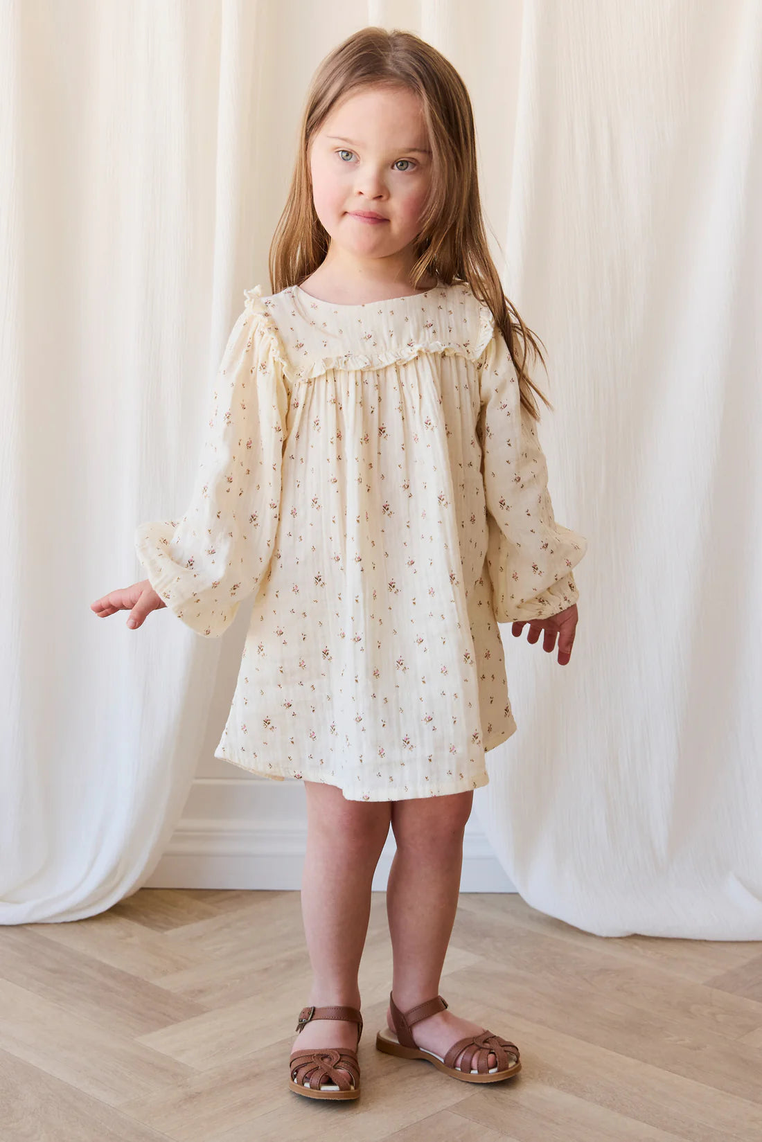 Organic Cotton Muslin Amira Dress - Dina Antique | Jamie Kay