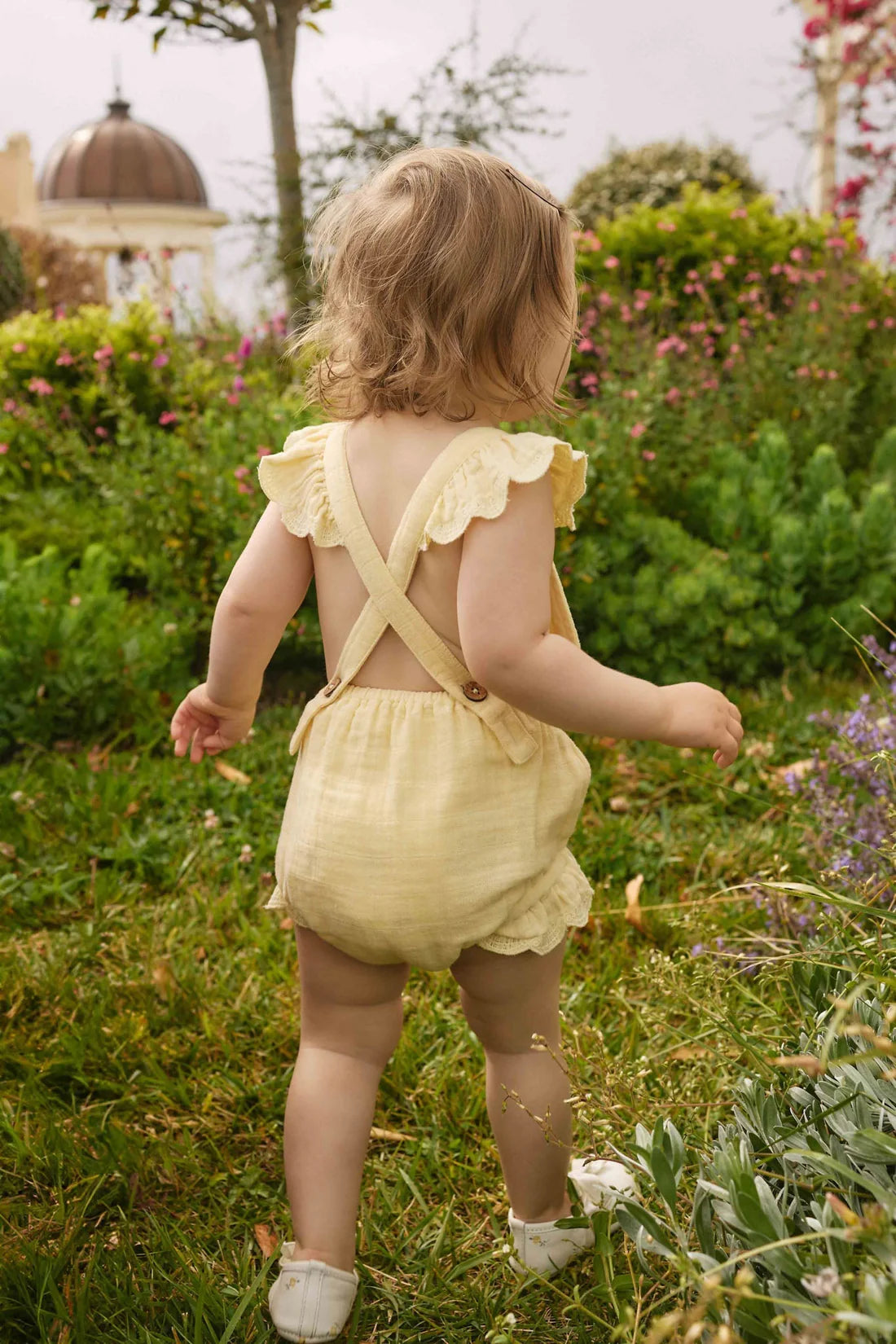 Organic Cotton Muslin Luciana Playsuit - Sunshine | Jamie Kay