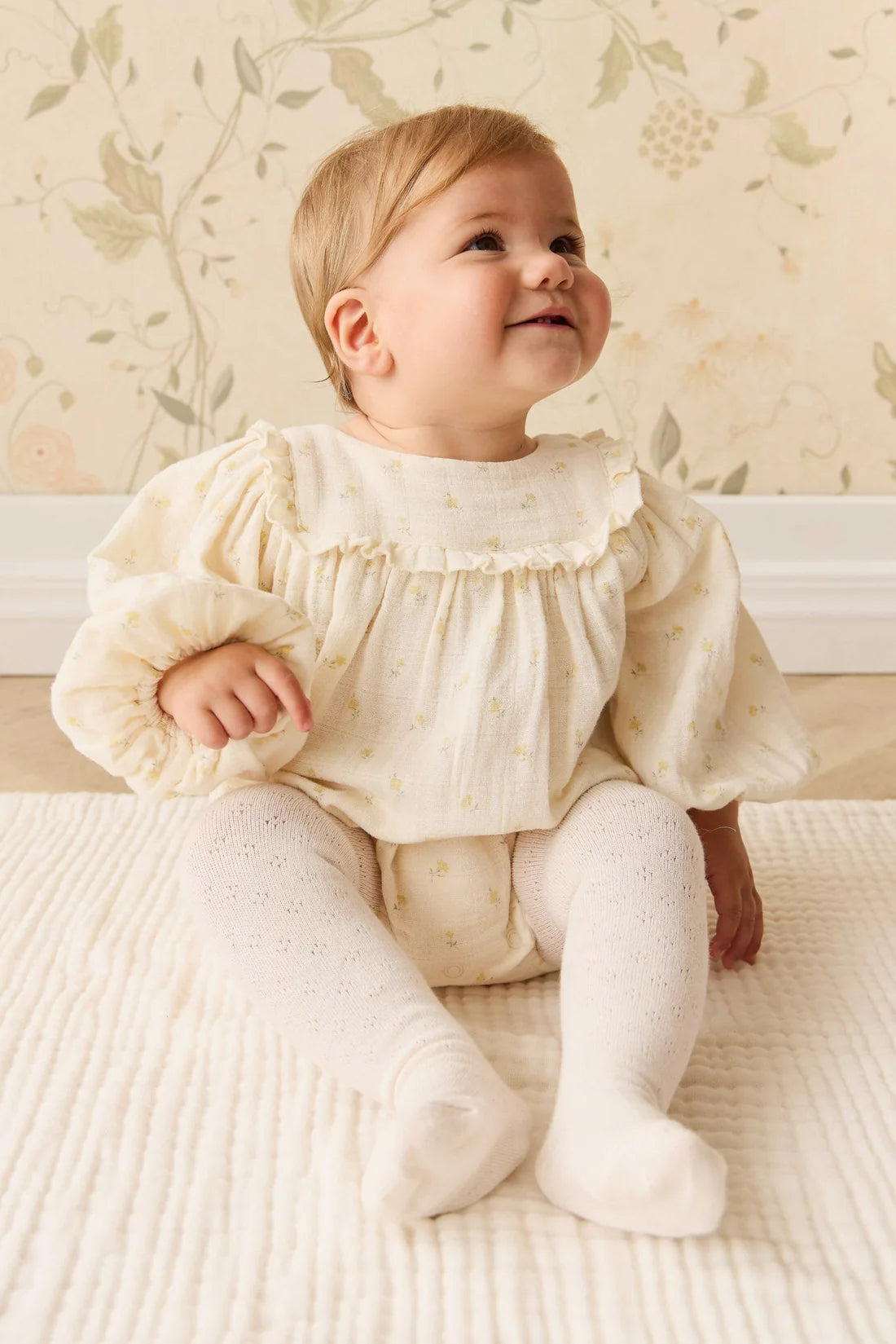 Organic Cotton Muslin Frances Playsuit - Vintage Ditsy | Jamie Kay