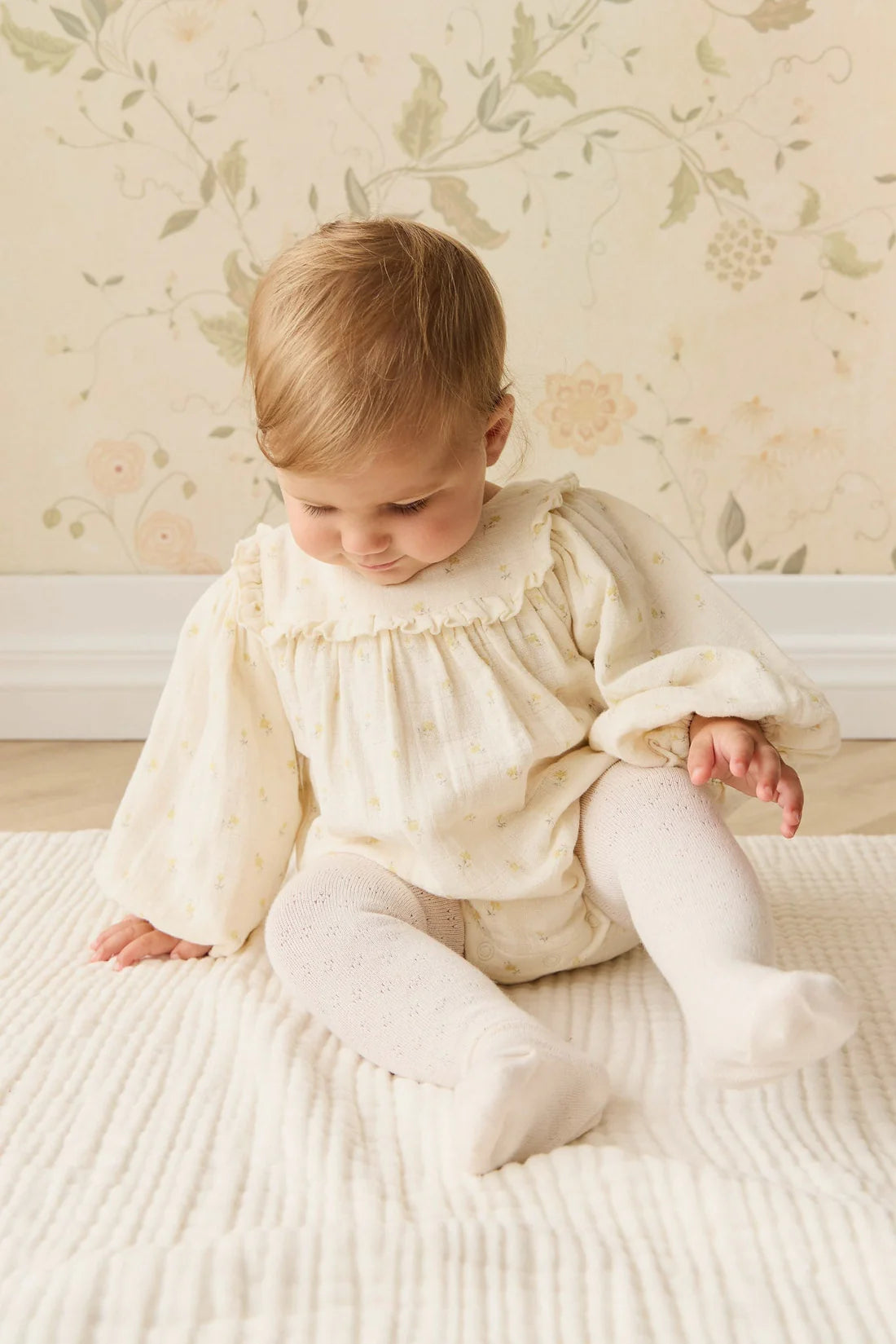 Organic Cotton Muslin Frances Playsuit - Vintage Ditsy | Jamie Kay