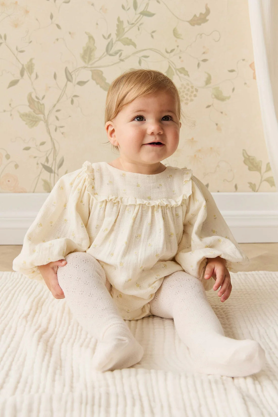 Organic Cotton Muslin Frances Playsuit - Vintage Ditsy | Jamie Kay