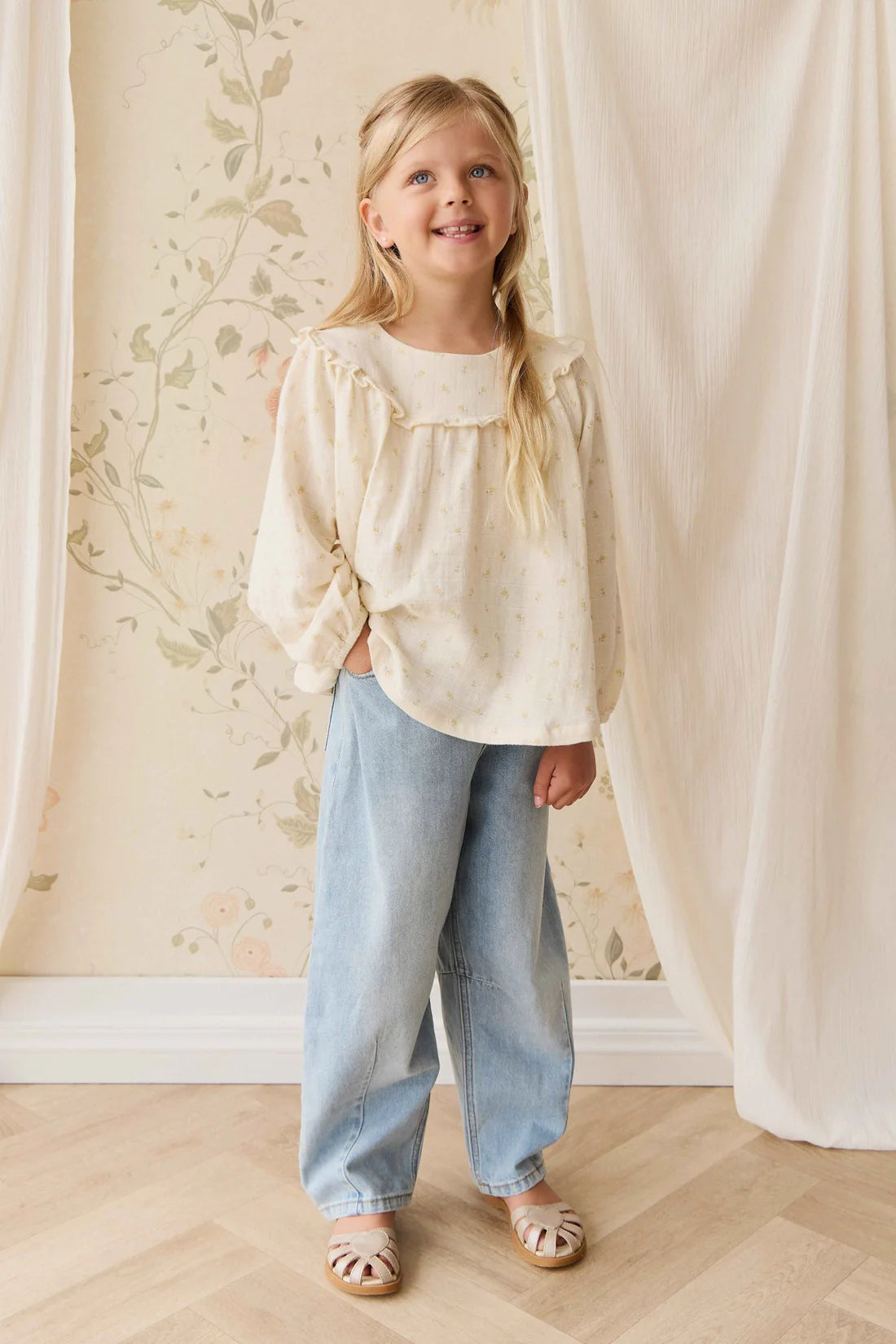 Organic Cotton Muslin Amira Blouse - Vintage Ditsy | Jamie Kay